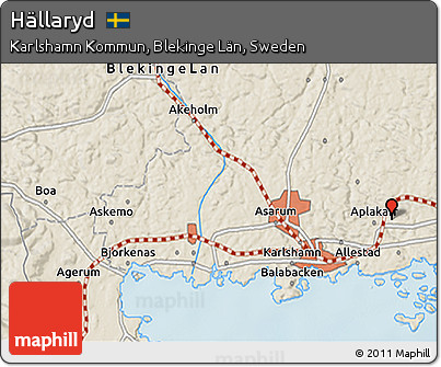 Shaded Relief 3D Map of Hällaryd