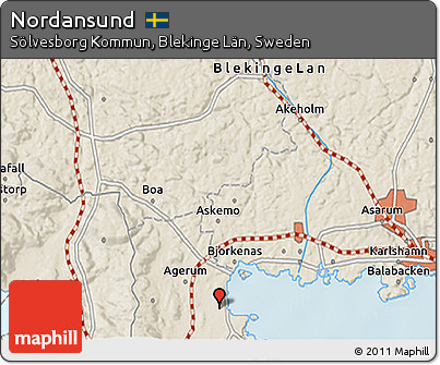 Shaded Relief 3D Map of Nordansund