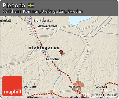 Shaded Relief 3D Map of Pieboda