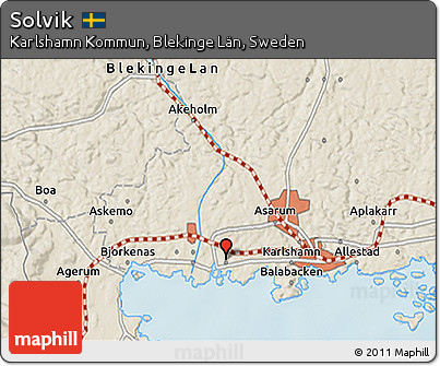 Shaded Relief 3D Map of Solvik
