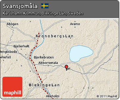 Shaded Relief 3D Map of Svansjömåla