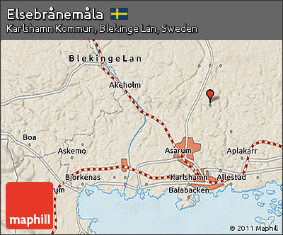 Shaded Relief 3D Map of Elsebrånemåla