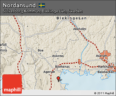 Shaded Relief 3D Map of Nordansund