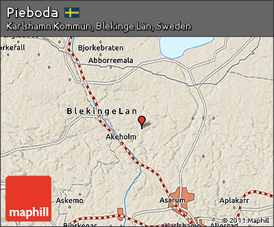 Shaded Relief 3D Map of Pieboda