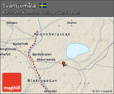 Shaded Relief 3D Map of Svansjömåla