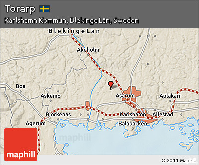 Shaded Relief 3D Map of Torarp