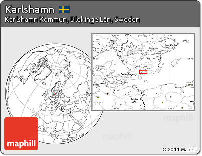 Blank Location Map of Karlshamn