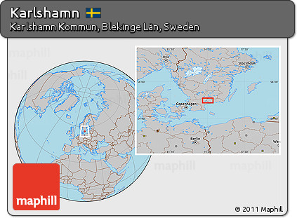 Gray Location Map of Karlshamn