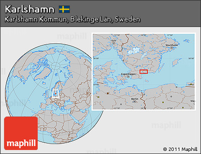 Gray Location Map of Karlshamn