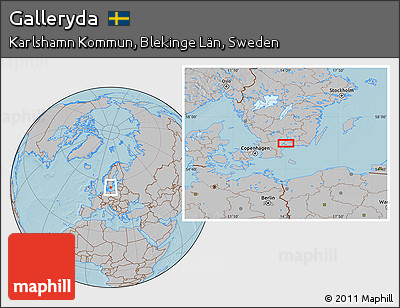 Gray Location Map of Galleryda, hill shading