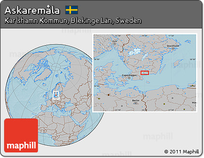 Gray Location Map of Askaremåla, hill shading