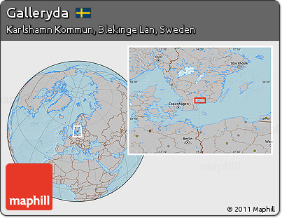 Gray Location Map of Galleryda, hill shading