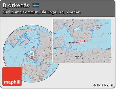 Gray Location Map of Björkenäs