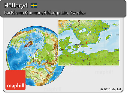 Physical Location Map of Hällaryd