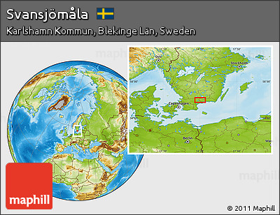 Physical Location Map of Svansjömåla