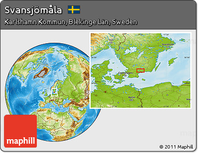 Physical Location Map of Svansjömåla
