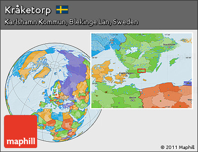 Political Location Map of Kråketorp