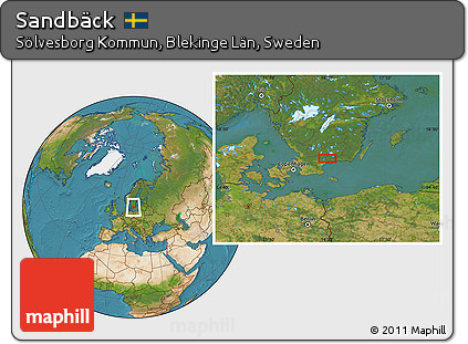 Satellite Location Map of Sandbäck