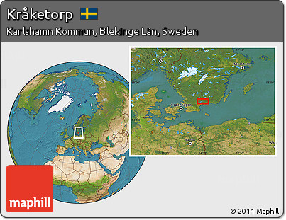 Satellite Location Map of Kråketorp