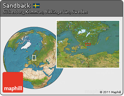Satellite Location Map of Sandbäck