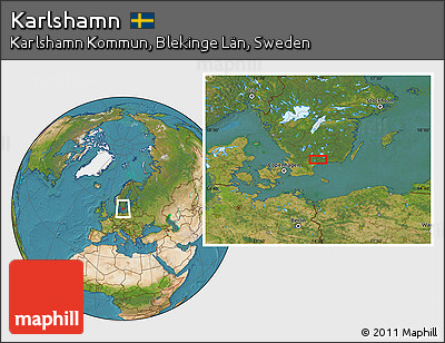 Satellite Location Map of Karlshamn