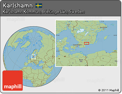 Savanna Style Location Map of Karlshamn