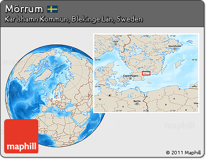 Shaded Relief Location Map of Mörrum