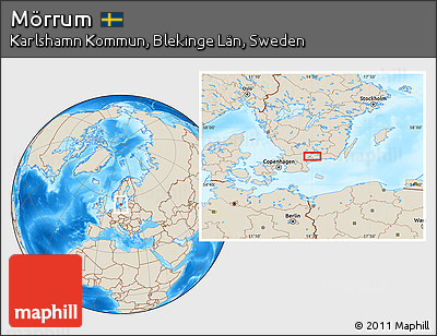 Shaded Relief Location Map of Mörrum