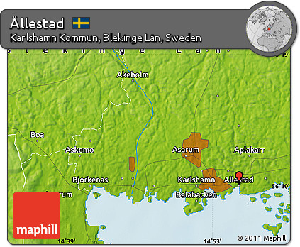 Physical Map of Ällestad