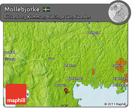 Physical Map of Möllebjörke