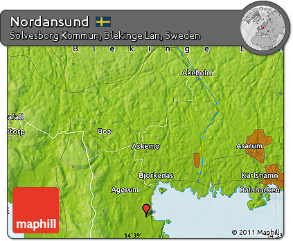 Physical Map of Nordansund