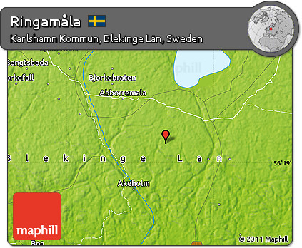 Physical Map of Ringamåla