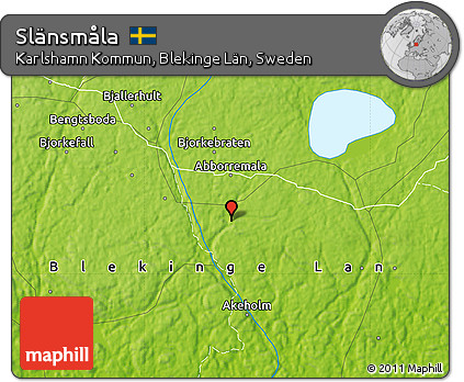 Physical Map of Slänsmåla