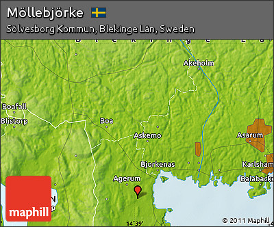 Physical Map of Möllebjörke