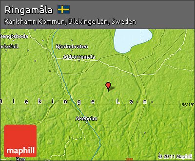 Physical Map of Ringamåla