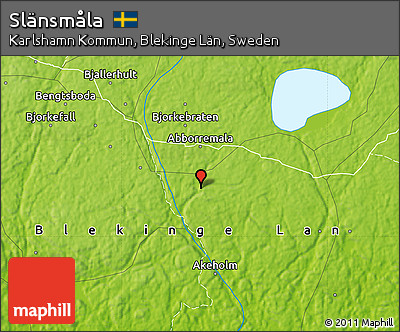 Physical Map of Slänsmåla
