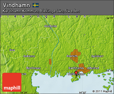 Physical Map of Vindhamn