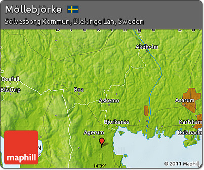 Physical Map of Möllebjörke