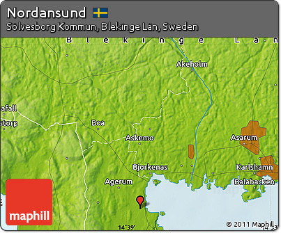 Physical Map of Nordansund