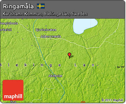 Physical Map of Ringamåla