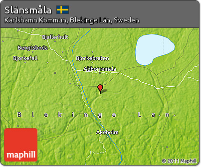 Physical Map of Slänsmåla