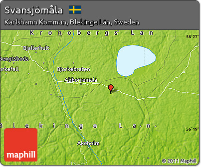 Physical Map of Svansjömåla