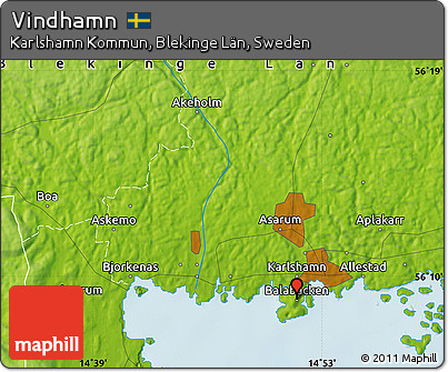 Physical Map of Vindhamn