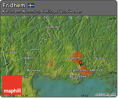 Satellite Map of Fridhem