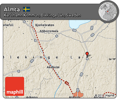 Shaded Relief Map of Älmta