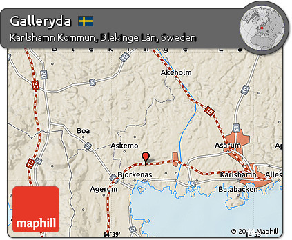 Shaded Relief Map of Galleryda