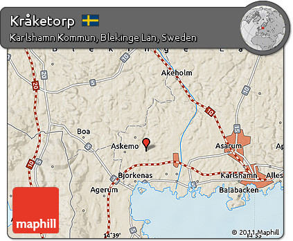 Shaded Relief Map of Kråketorp