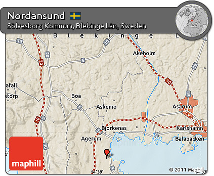 Shaded Relief Map of Nordansund