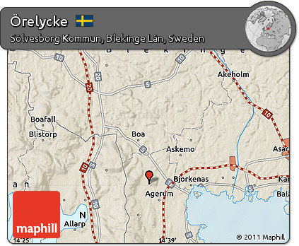 Shaded Relief Map of Örelycke