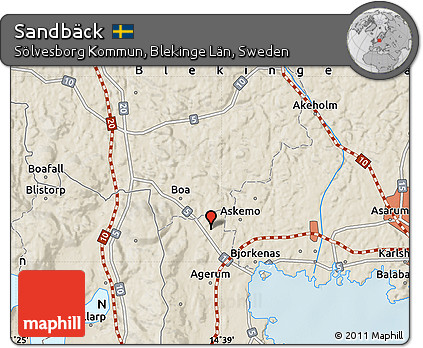 Shaded Relief Map of Sandbäck